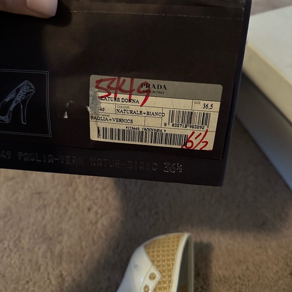 PRADA Used Heels Platform White 6 size - Picture 6 of 6